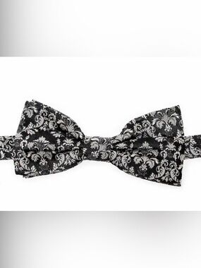 Dolce & Gabbana Black and White Floral Bow Tie